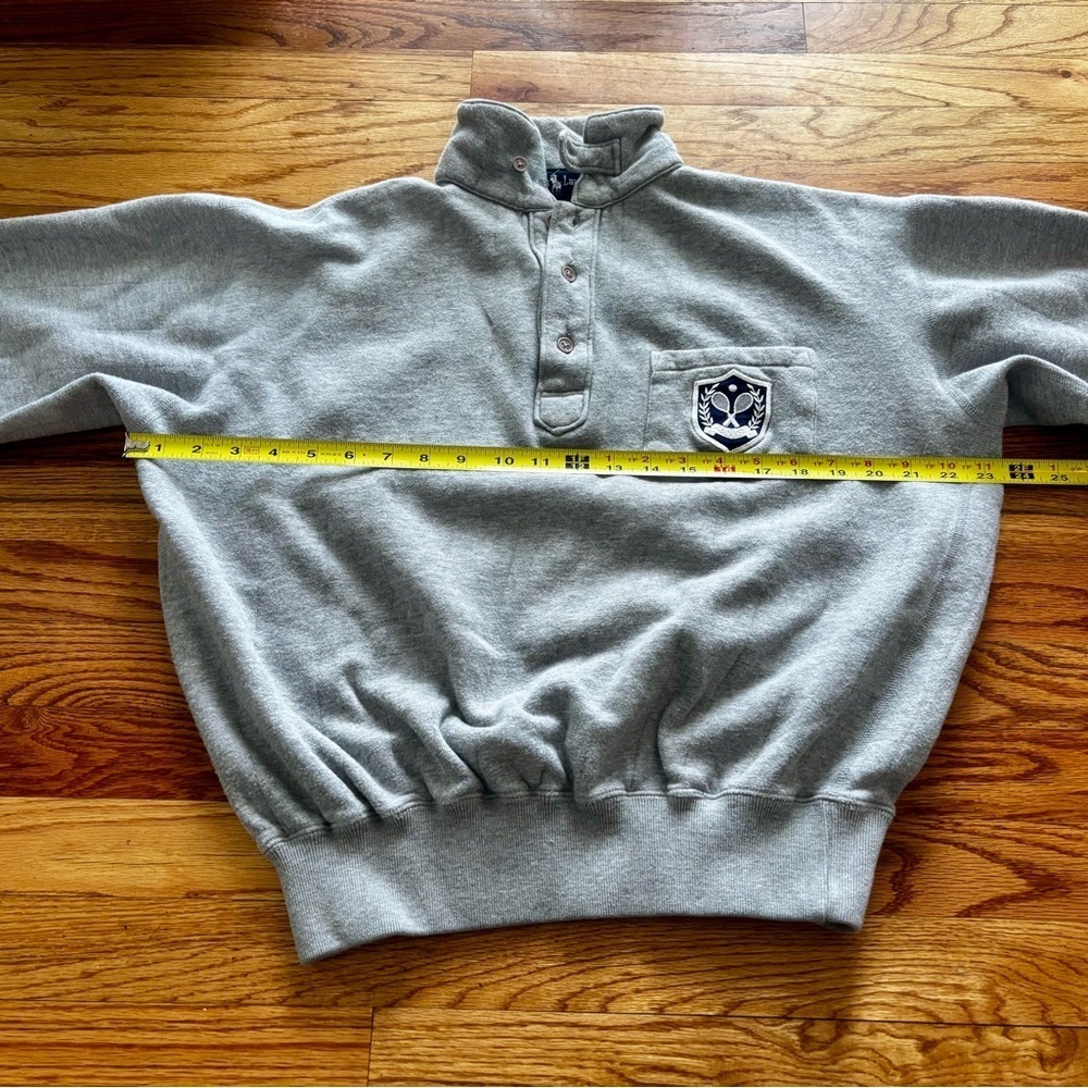 Ralph Lauren Gray Mock Neck Sweatshirt - Medium - Tennis Creat - Picture 4 of 8